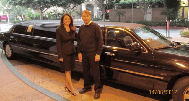 Jill and Karl with the Limo